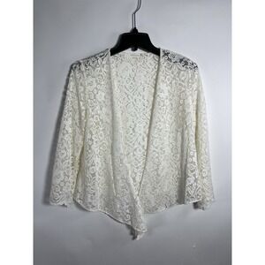 Lace Open-Front Shrug - Cream